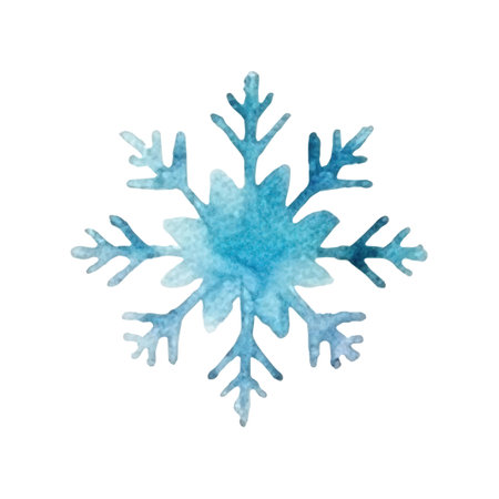 Watercolor Snowflake Illustrationのイラスト素材