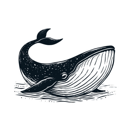 Vector whale illustrationのイラスト素材