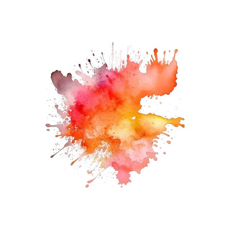 Watercolor brush stroke. Peach watercolor background isolated on white background.の写真素材