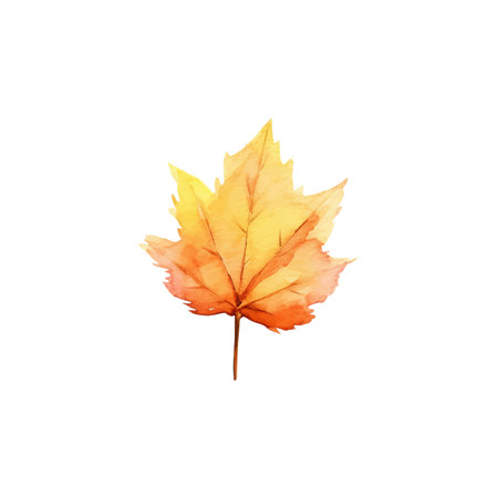 Watercolor Autumn Leaves Arrangementのイラスト素材