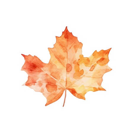Watercolor Autumn Leaves Arrangement