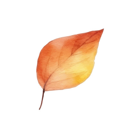 Watercolor Autumn Leaves Arrangementのイラスト素材
