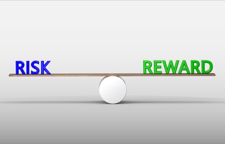 Seesaw Showing balance Between Risk And Rewardの写真素材