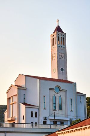 Crkva svetog Ivana: Catholic church in Neum, Bosnia and Herzegovinaの写真素材