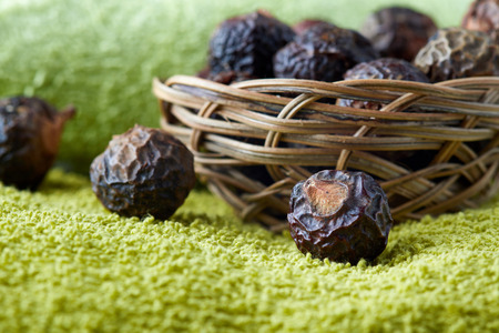 Soap nuts (soapberries). Chemical and toxin free laundry, organic detergent