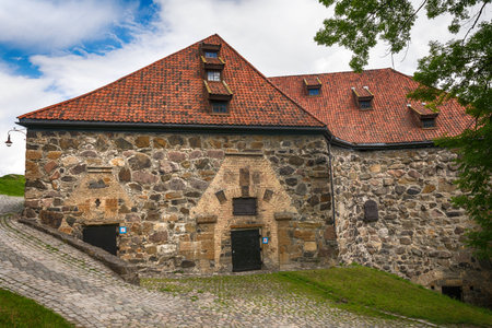 Exterior of Akershus Fortress in Oslo, Norwayのeditorial素材