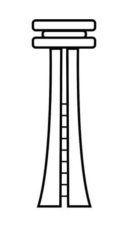 Tower sky icon. A tall tower on a white background. A linear pattern.のイラスト素材