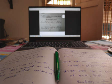 Online class in a laptopの写真素材