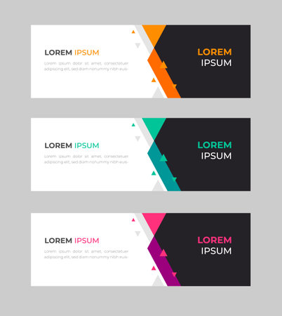 abstract design banner web template. Set of Design Banner Web Template. Vector design Banner background. vector illustration.のイラスト素材