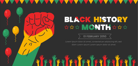 black history month background. black history month 2023 background. African American History or Black History Month. Celebrated annually in February in the USA, Canada.のイラスト素材