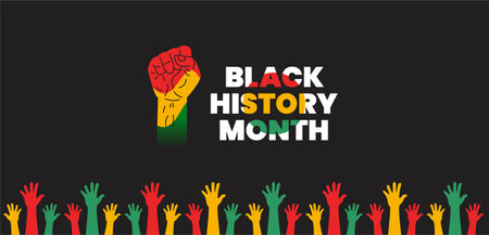 black history month background. black history month 2023 background. African American History or Black History Month. Celebrated annually in February in the USA, Canada.のイラスト素材