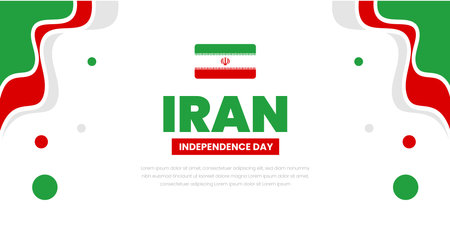 Happy Iran Independence Day Background. Islamic Republic Day 11 February Celebration Vector Design Illustration. Template for Poster, Banner, Advertising, Greeting Card, banner,のイラスト素材