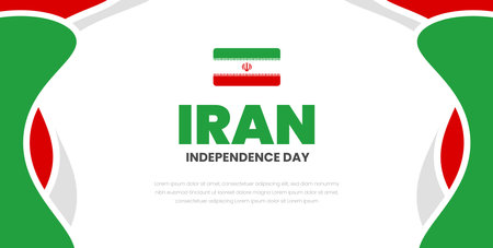 Happy Iran Independence Day Background. Islamic Republic Day 11 February Celebration Vector Design Illustration. Template for Poster, Banner, Advertising, Greeting Card, banner,のイラスト素材
