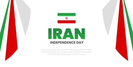 Happy Iran Independence Day Background. Islamic Republic Day 11 February Celebration Vector Design Illustration. Template for Poster, Banner, Advertising, Greeting Card, banner, Prのイラスト素材