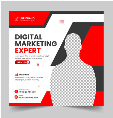 digital marketing post banner, digital marketing social media post banner. business marketing post banner. digital marketing banner.のイラスト素材