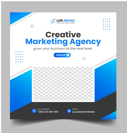 digital marketing post banner, digital marketing social media post banner. business marketing post banner. digital marketing banner.のイラスト素材