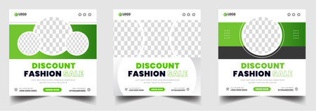 fashion sale social media post banner design template. discount fashion sale social media post banner design with red color. fashion sale web banner.のイラスト素材