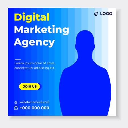 digital marketing post banner, digital marketing social media post banner. business marketing post banner. digital marketing banner. business social media post designのイラスト素材
