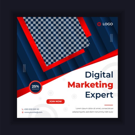 digital marketing post banner, digital marketing social media post banner. business marketing post banner. digital marketing banner. business social media post designのイラスト素材
