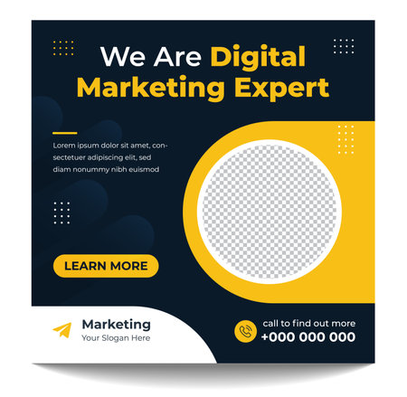 digital marketing post banner, digital marketing social media post banner. business marketing post banner. digital marketing banner. business social media post designのイラスト素材