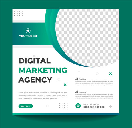 digital marketing post banner, digital marketing social media post banner. business marketing post banner. digital marketing banner. business social media post designのイラスト素材