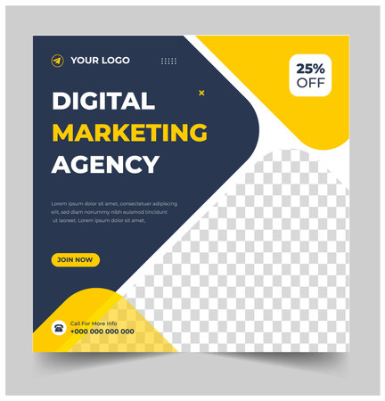 digital marketing post banner, digital marketing social media post banner. business marketing post banner. digital marketing banner. business social media post designのイラスト素材