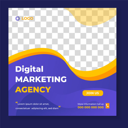 digital marketing post banner, digital marketing social media post banner. business marketing post banner. digital marketing banner. business social media post designのイラスト素材