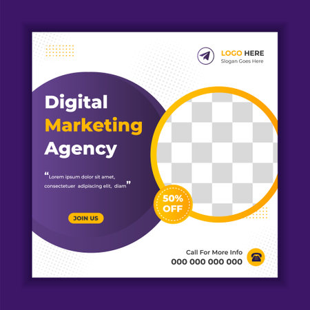 digital marketing post banner, digital marketing social media post banner. business marketing post banner. digital marketing banner. business social media post design.のイラスト素材