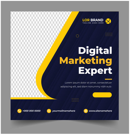 digital marketing post banner, digital marketing social media post banner. business marketing post banner. digital marketing banner. business social media post design.のイラスト素材