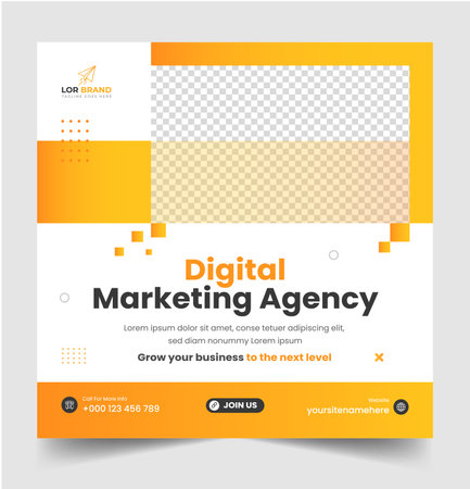 digital marketing post banner, digital marketing social media post banner. business marketing post banner. digital marketing banner. business social media post design.のイラスト素材
