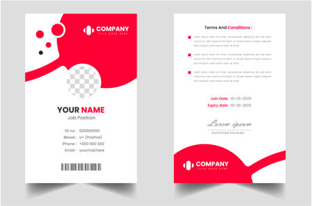 Modern and clean business id card template. professional id card design template with yellow color. corporate modern business id card design template. Company employee id card tempのイラスト素材