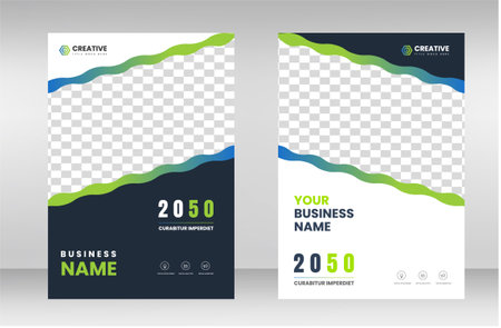 corporate modern Business Book Cover Design Template in A4. Can be use to Brochure, book cover, Annual Report, Corporate Presentation, Portfolio, Flyer, Magazine, Poster, Bannerのイラスト素材