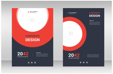 corporate modern Business Book Cover Design Template in A4 size. Can be use to Brochure, book cover, Annual Report, Corporate Presentation, Flyer, Magazine.のイラスト素材
