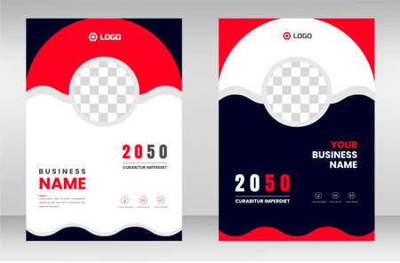 corporate modern Business Book Cover Design Template in A4 size. Can be use to Brochure, book cover, Annual Report, Corporate Presentation, Flyer, Magazine.のイラスト素材