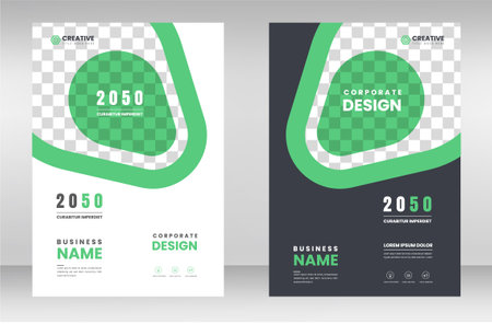 corporate modern Business Book Cover Design Template in A4. Can be use to Brochure, book cover, Annual Report, Corporate Presentation, Portfolio, Flyer, Magazine, Poster, Bannerのイラスト素材