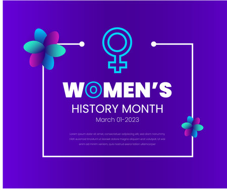 Women's History Month background. Womens History Month banner design. Celebrated annual in March, to mark womenâs contribution to history.のイラスト素材