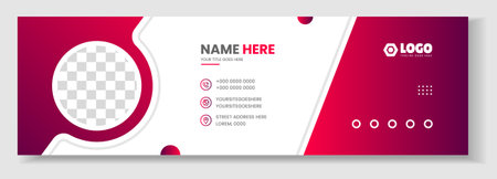 Email signature template or email footer and personal social media cover design. Corporate Modern Email Signature Design template. Email signature template design.のイラスト素材