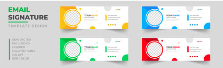 Email signature template or email footer and personal social media cover design. Corporate Modern Email Signature Design template. Email signature template design.のイラスト素材