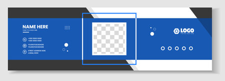 Email signature template or email footer and personal social media cover design. Corporate Modern Email Signature Design template. Email signature template design.のイラスト素材