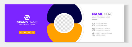 Email signature template or email footer and personal social media cover design. Corporate Modern Email Signature Design template. Email signature template design.のイラスト素材