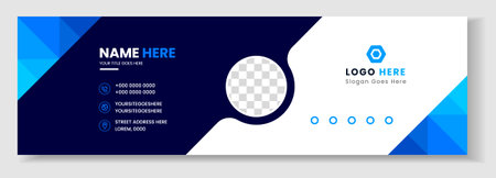 Email signature template or email footer and personal social media cover design. Corporate Modern Email Signature Design template. Email signature template design.のイラスト素材