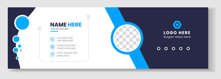 Email signature template or email footer and personal social media cover design. Corporate Modern Email Signature Design template. Email signature template design.のイラスト素材