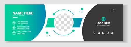 Email signature template or email footer and personal social media cover design. Corporate Modern Email Signature Design template. Email signature template design.のイラスト素材