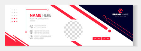 Email signature template or email footer and personal social media cover design. Corporate Modern Email Signature Design template. Email signature template design.のイラスト素材