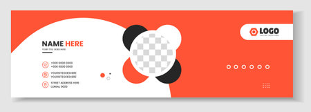 Email signature template or email footer and personal social media cover design. Corporate Modern Email Signature Design template. Email signature template design.のイラスト素材