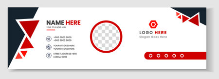 Email signature template or email footer and personal social media cover design. Corporate Modern Email Signature Design template. Email signature template design.のイラスト素材