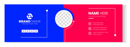 Email signature template or email footer and personal social media cover design. Corporate Modern Email Signature Design template. Email signature template design.のイラスト素材