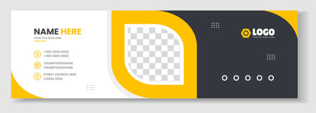 Email signature template or email footer and personal social media cover design. Corporate Modern Email Signature Design template. Email signature template design.のイラスト素材
