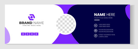 Email signature template or email footer and personal social media cover design. Corporate Modern Email Signature Design template. Email signature template design.のイラスト素材