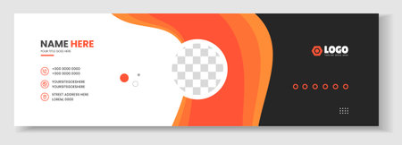 Email signature template or email footer and personal social media cover design. Corporate Modern Email Signature Design template. Email signature template design.のイラスト素材